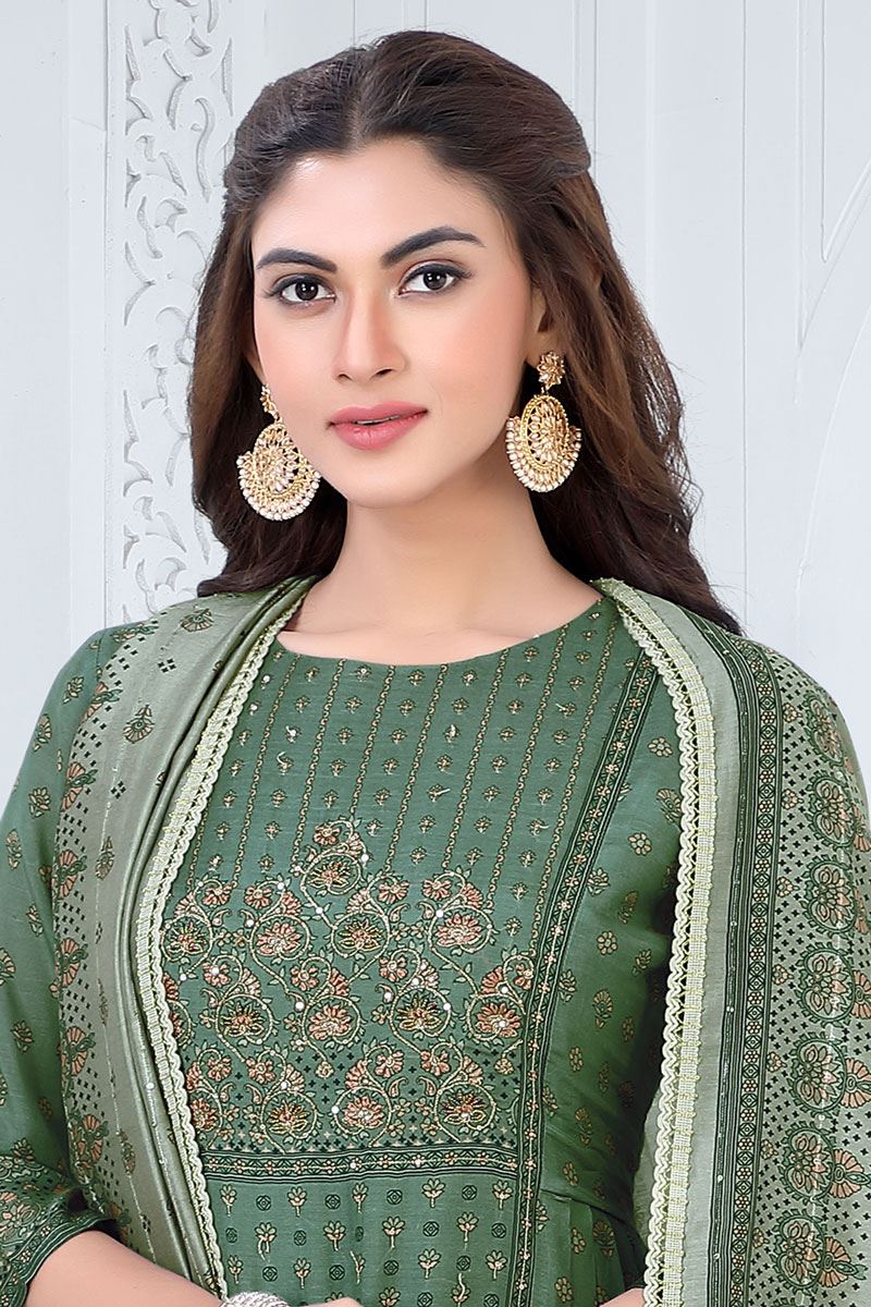 Artistic Green Colored Designer Salwar Suit