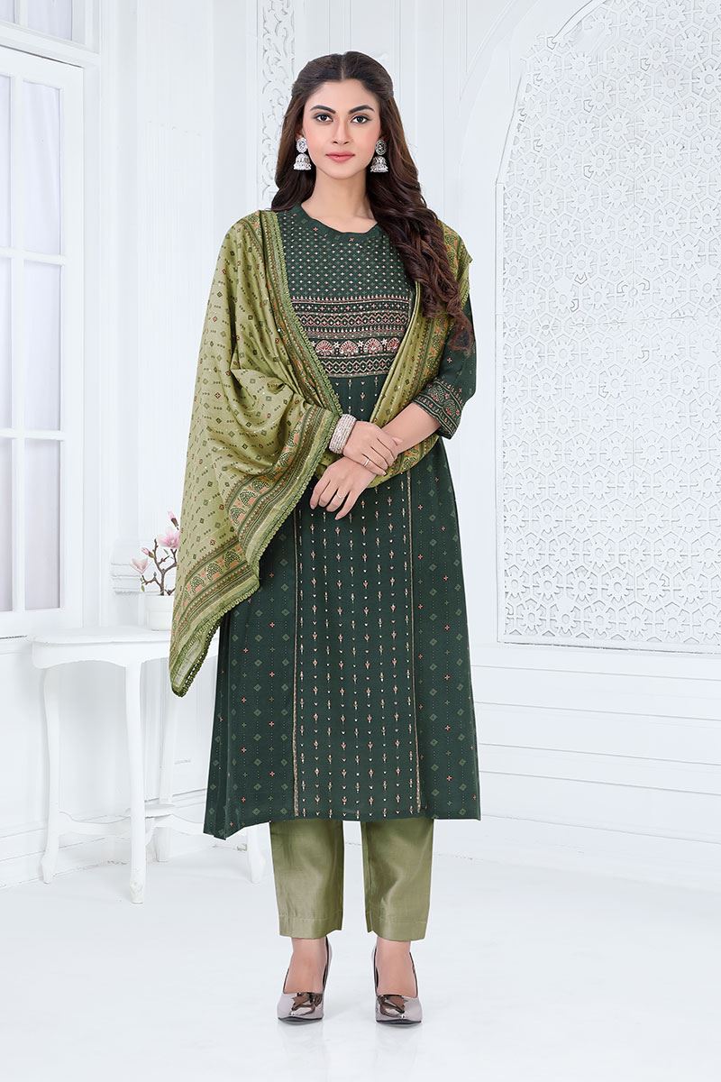 Delightful Green Colored Designer Salwar Suit