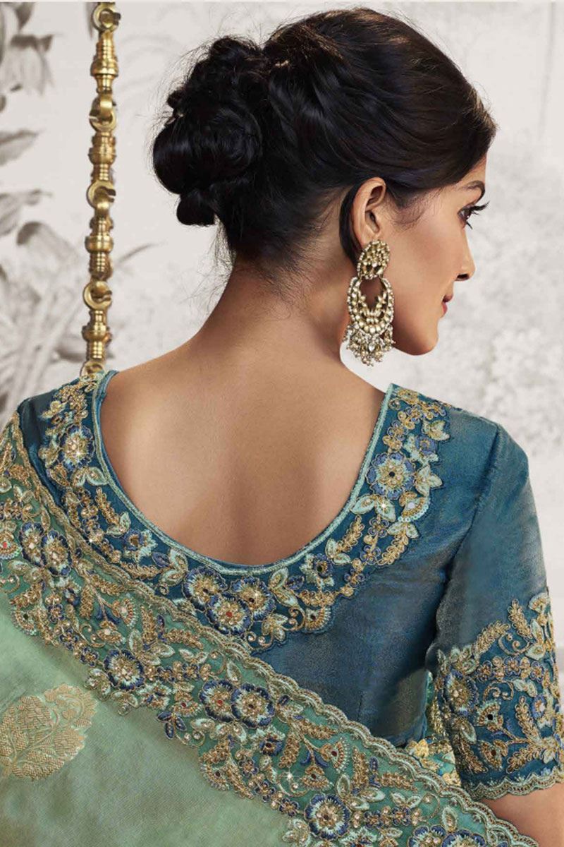 Enticing Multi Colored Designer Saree for Wedding