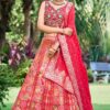 Spectacular Red Silk Stitched Lehenga Choli for Wedding