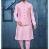 Splendid Pink Colored Designer Readymade Men’s Wear Kurta and Jacket Set for Wedding, Engagement, or Festive