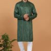 Stylish Green Mens Kurta Set for Festive or Mehendi