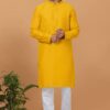 Exquisite Yellow Mens Designer Kurta and Churidar Set for Festive or Haldi