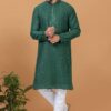 Delightful Green Mens Designer Kurta and Churidar Set for Festive or Mehendi