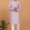 Spectacular Lavender Mens Designer Kurta Set for Sangeet or Engagement