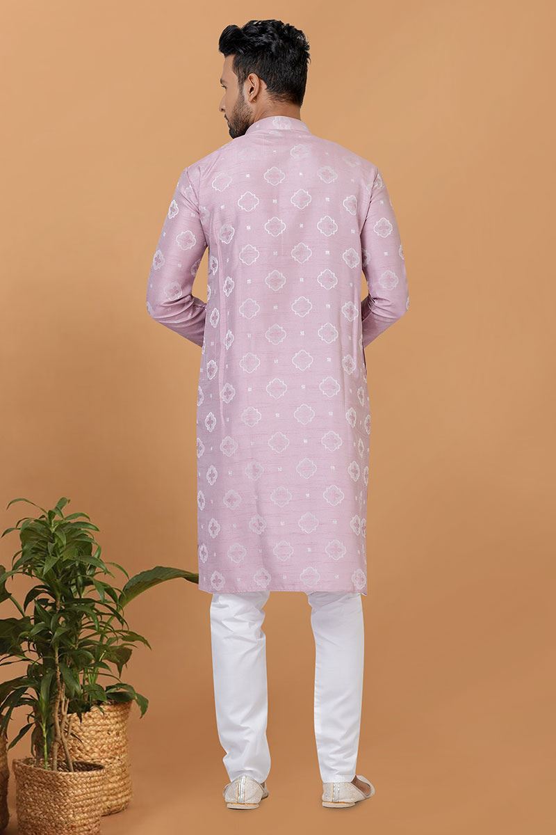Spectacular Lavender Mens Designer Kurta Set for Sangeet or Engagement