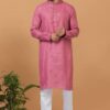 Delightful Pink Mens Designer Kurta Set for Sangeet or Engagement