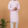 Majestic Light Pink Mens Designer Kurta and Churidar Set for Festive or Engagement