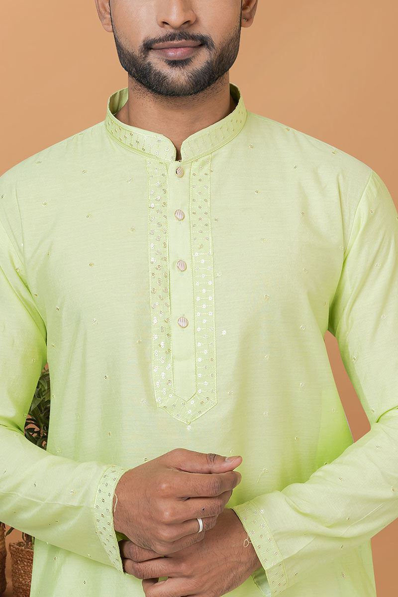 Fancy Mens Designer Kurta and Churidar Set for Festive or Engagement