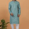 Spectacular Blue Mens Designer Kurta and Churidar Set for Festive or Engagement