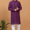 Exquisite Purple Mens Designer Kurta Set for Sangeet or Engagement