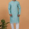 Impressive Blue Mens Designer Kurta for Sangeet or Engagement