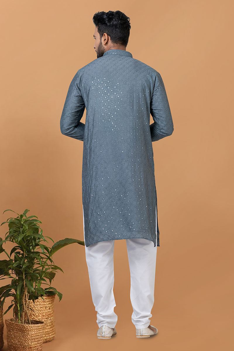 Royal Mens Designer Kurta and Churidar Set for Festive or Wedding