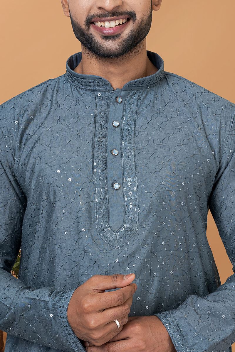 Royal Mens Designer Kurta and Churidar Set for Festive or Wedding