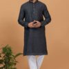 Magnificent Black Mens Designer Kurta Set for Sangeet or Engagement