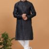 Classy Black Silk Mens Designer Kurta Set for Sangeet or Party