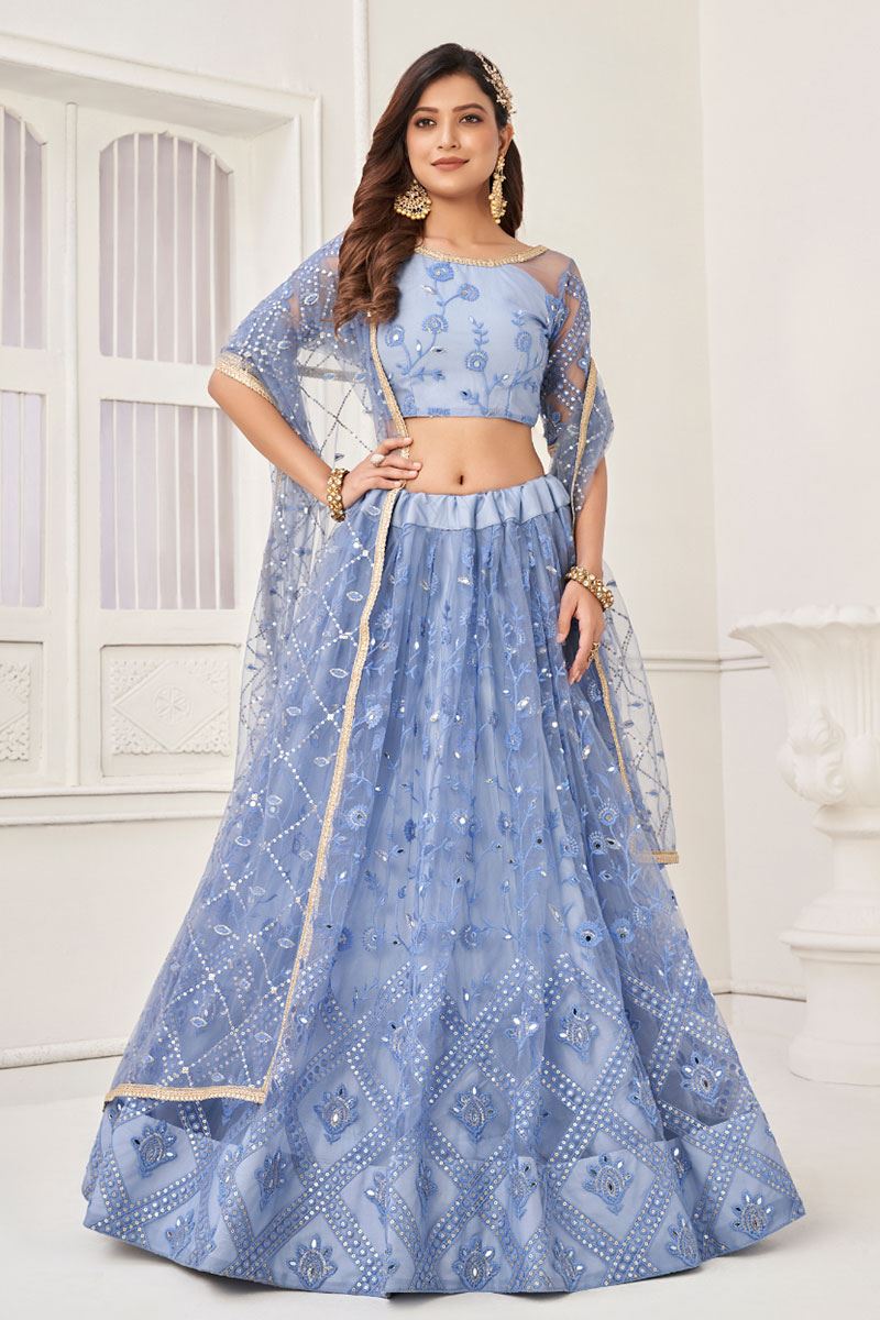 Magnificent Blue Designer Lehenga Choli for Party