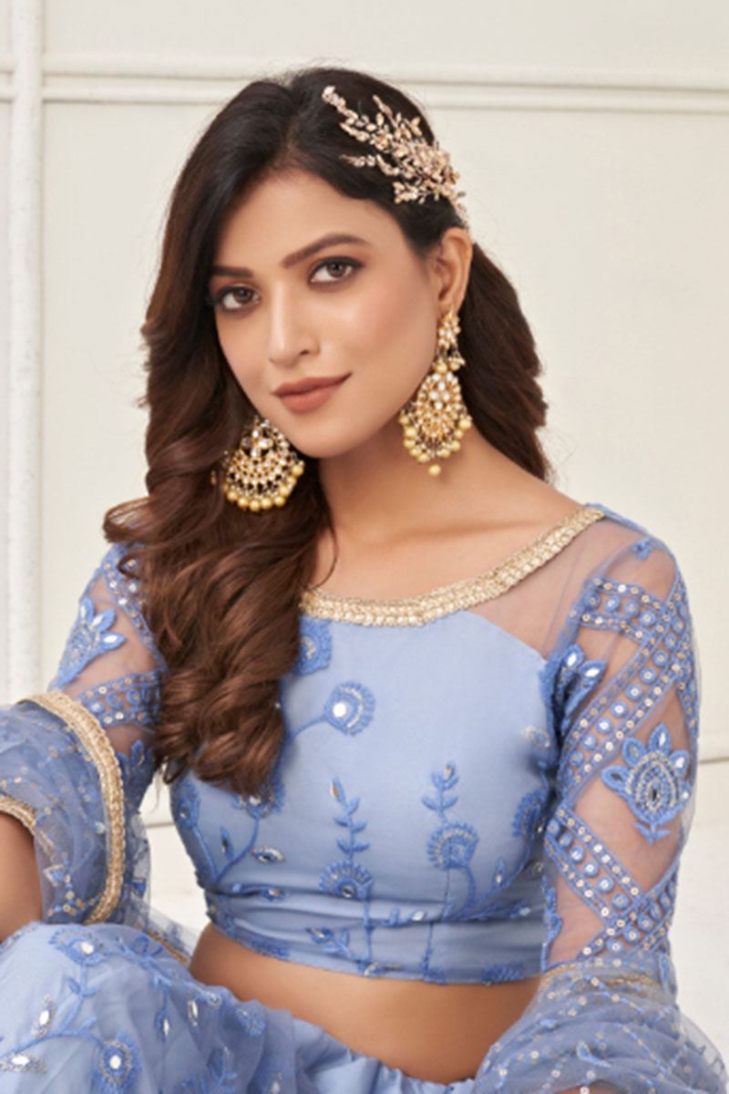 Magnificent Blue Designer Lehenga Choli for Party