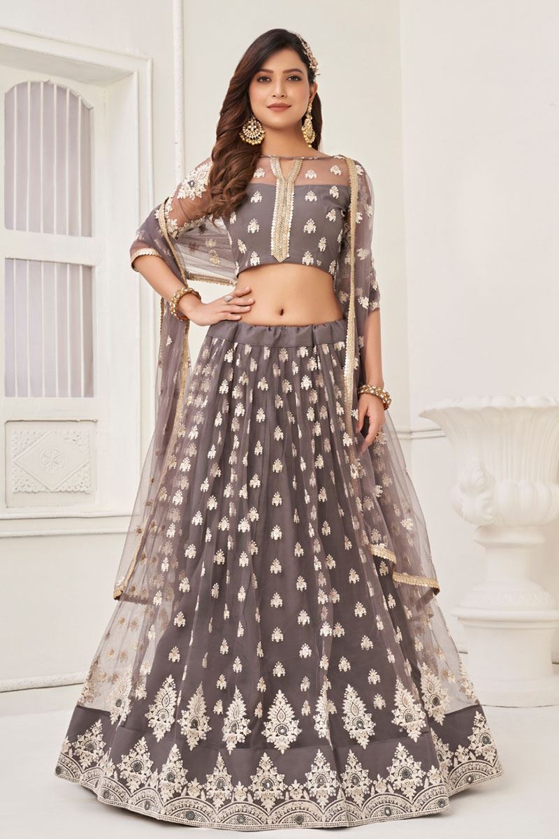 Irresistible Grey Designer Lehenga Choli for Party