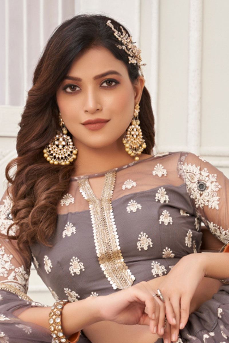 Irresistible Grey Designer Lehenga Choli for Party