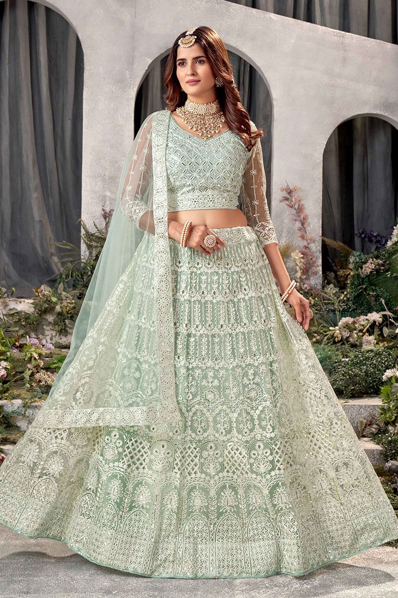 Flamboyant Net Designer Lehenga Choli for Wedding or Engagement
