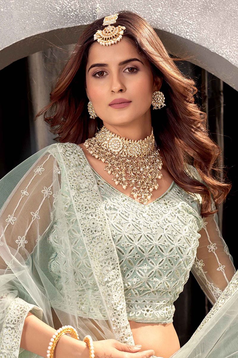 Flamboyant Net Designer Lehenga Choli for Wedding or Engagement