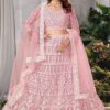 Vibrant Pink Net Designer Lehenga Choli for Sangeet or Engagement