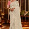 Irresistible Cream Colored Designer Saree
