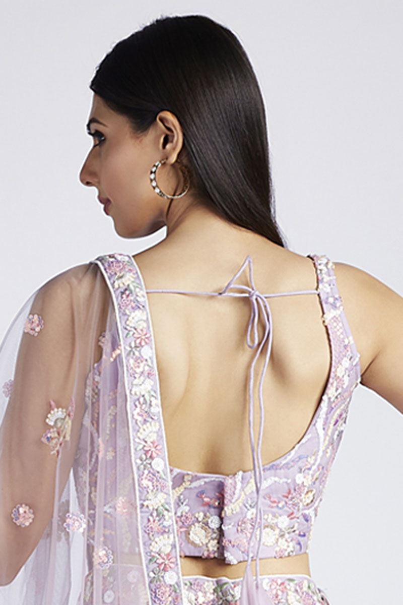 Dashing Mauve Designer Lehenga Choli for Engagement and Sangeet