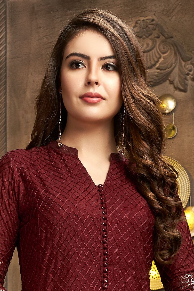Lovely Maroon Designer Kurti for Party