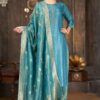 Classy Blue Designer Straight-cut Salwar Suit for Party and Festive