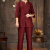 Surreal Maroon Designer Co-ord Set for Party