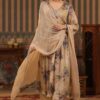 Magnificent Beige Floral Printed Designer Palazzo Suit for Party and Festivals