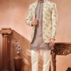 Majestic Designer Menswear 3 Piece Open Jodhpuri Set for Wedding, Engagement, and Reception