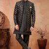 Dashing Black Designer Menswear 3 Piece Open Jodhpuri Set for Sangeet and Reception