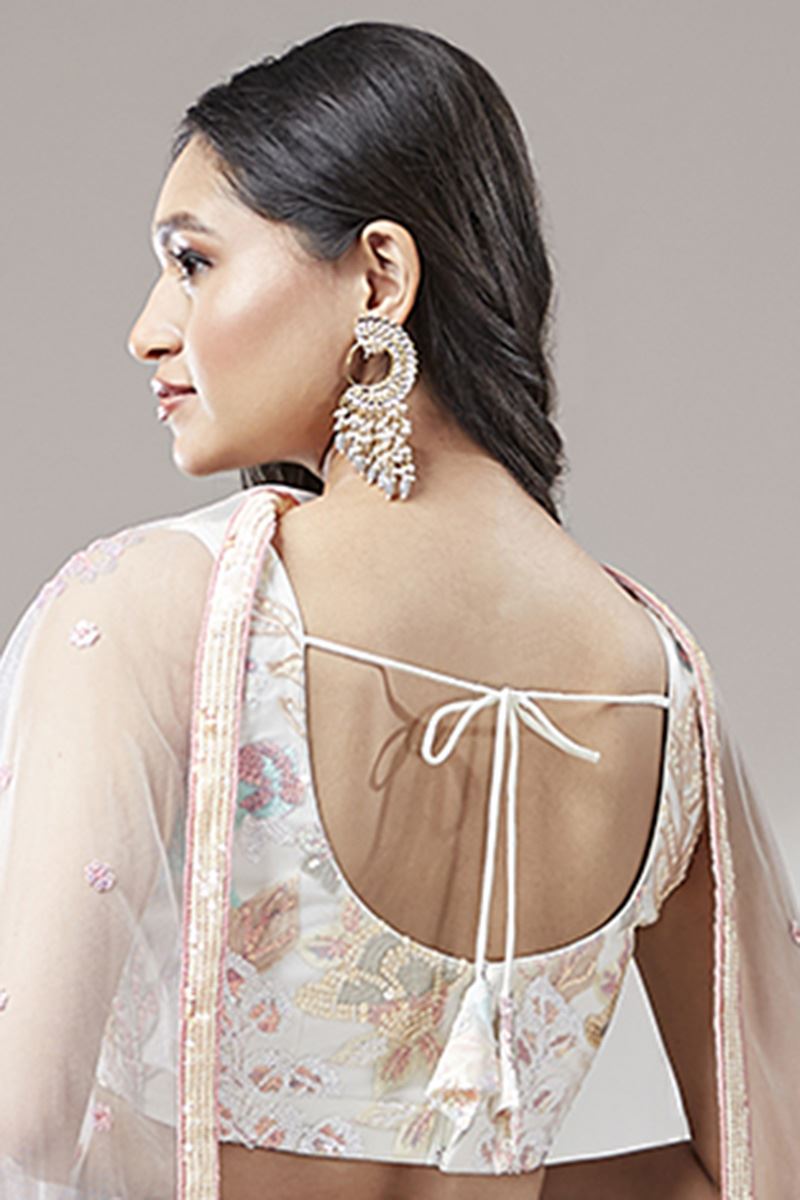 Irresistible Cream Colored Designer Lehenga Choli