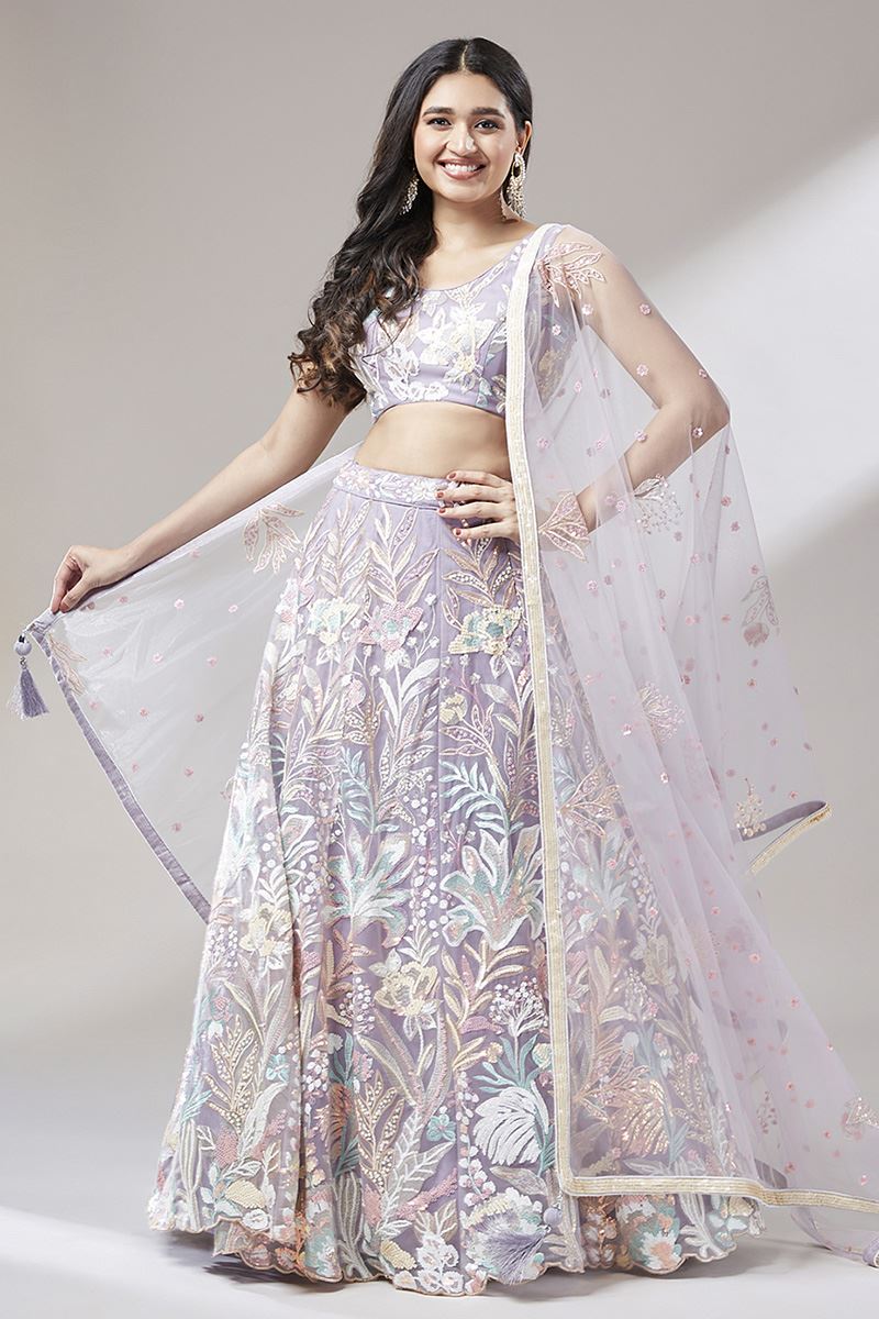 Magnificent Mauve Colored Designer Lehenga Choli