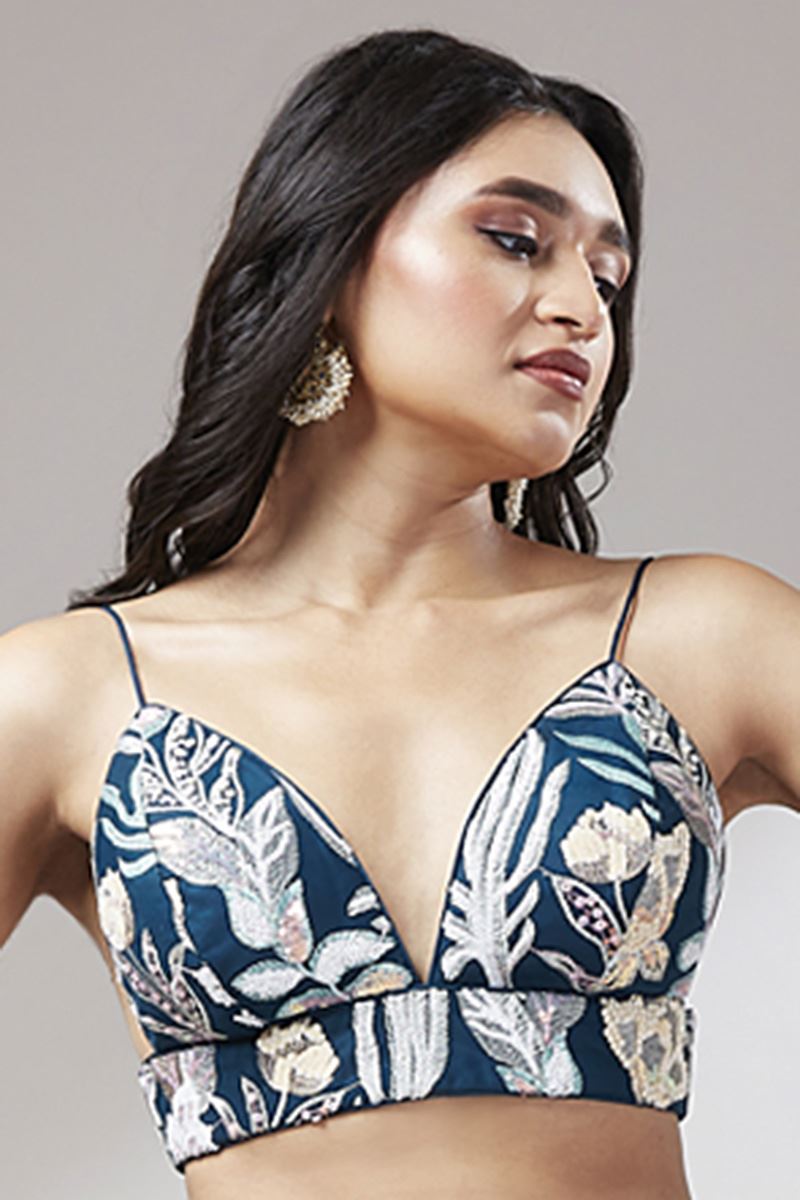 Delightful Navy Blue Colored Designer Lehenga Choli