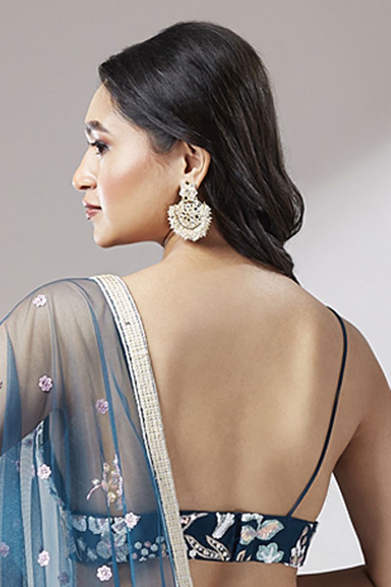 Delightful Navy Blue Colored Designer Lehenga Choli