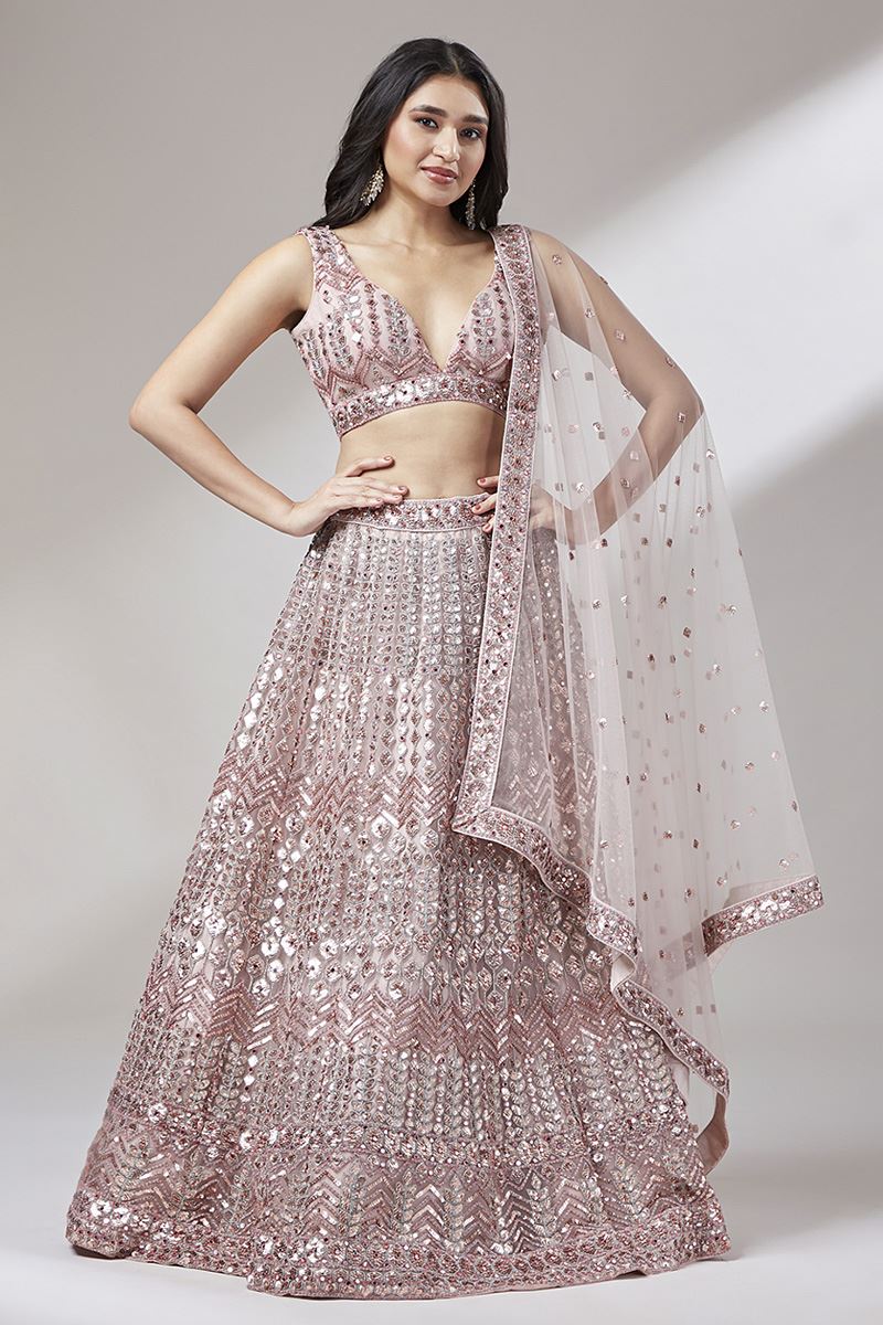 Charming Rose Gold Colored Designer Lehenga Choli