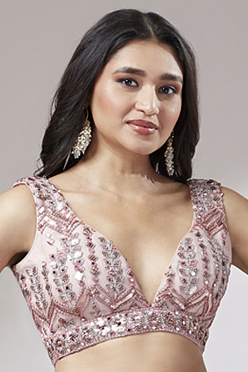 Charming Rose Gold Colored Designer Lehenga Choli