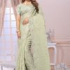 Exuberant Organza Tissue Designer Saree for Engagement and Reception