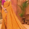 Divine Kachhi Work Silk Designer Saree for Wedding and Haldi