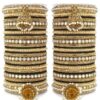 Fascinating Black Designer Mirror Style Bangle Set with Jhumki for Brides