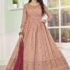Stunning Peach Designer Anarkali Suit for  Engagement and Reception