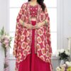 Awesome Pink Designer Indo-Western Palazzo Suit for Engagement, Reception, and Party