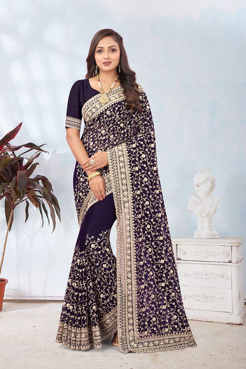 Charismatic Georgette Designer Saree for Reception and Wedding