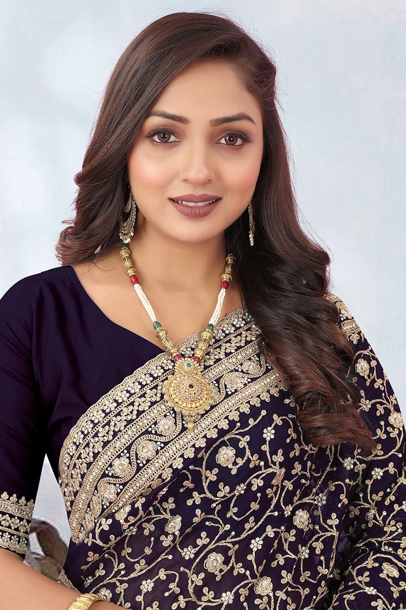 Charismatic Georgette Designer Saree for Reception and Wedding