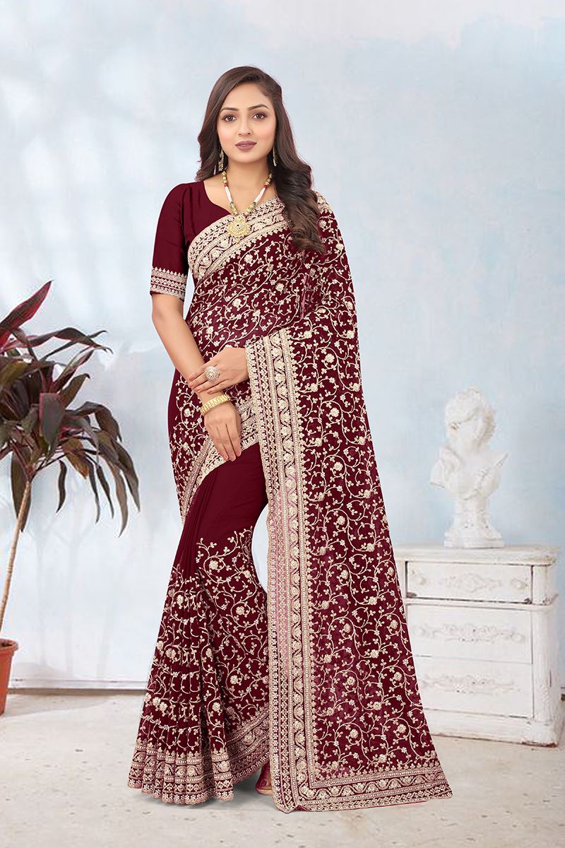 Lovely Georgette Designer Saree for Reception and Wedding