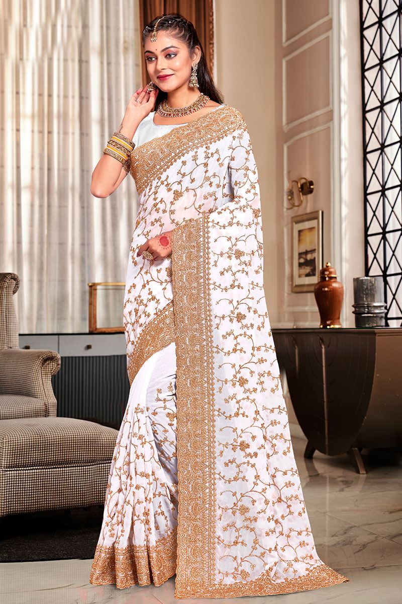 Creative Georgette Designer Saree for Party and Reception